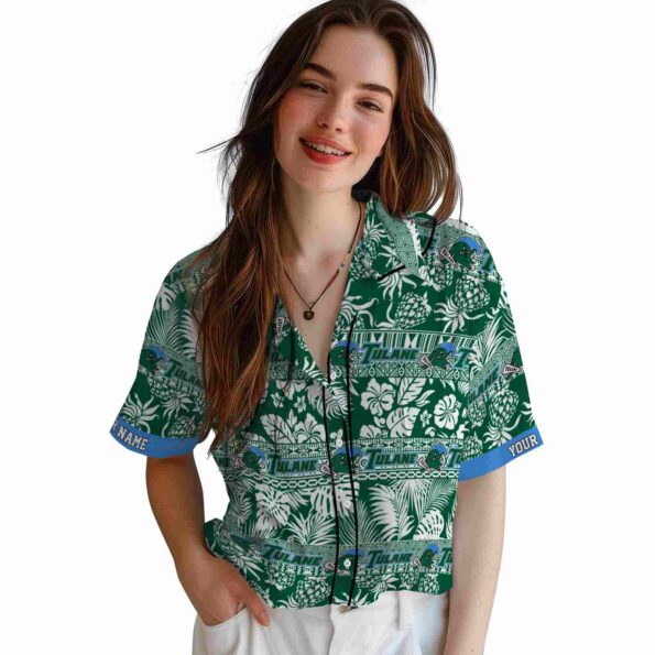 custom-tulane-green-wave-tribal-stripes-green-white-hawaiian-shirt-latest-model custom tulane green wave tribal stripes green white hawaiian shirt latest model