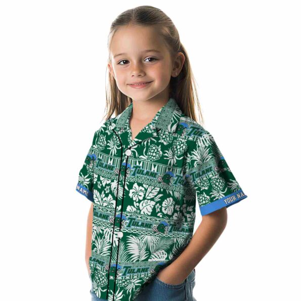 custom-tulane-green-wave-tribal-stripes-green-white-hawaiian-shirt-premium-grade custom tulane green wave tribal stripes green white hawaiian shirt premium grade