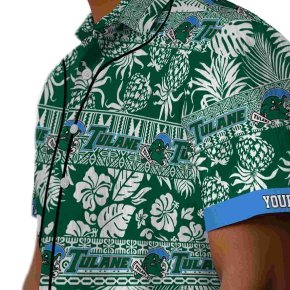 custom-tulane-green-wave-tribal-stripes-green-white-hawaiian-shirt-trendy custom tulane green wave tribal stripes green white hawaiian shirt trendy