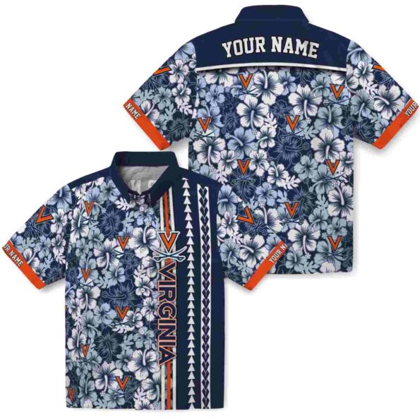 custom-virginia-cavaliers-hibiscus-arrows-blue-white-hawaiian-shirt-high-quality custom virginia cavaliers hibiscus arrows blue white hawaiian shirt high quality