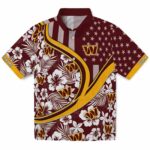 Washington Commanders Hawaiian Shirt - Custom Floral Wave Burgundy White 1 custom-washington-commanders-floral-wave-burgundy-white-hawaiian-shirt-best-selling