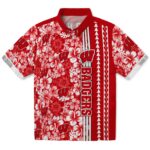 Wisconsin Badgers Hawaiian Shirt - Custom Hibiscus Arrows Red White 1 custom-wisconsin-badgers-hibiscus-arrows-red-white-hawaiian-shirt-best-selling