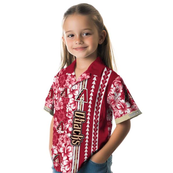 customized arizona diamondbacks hibiscus arrows red white hawaiian shirt premium grade