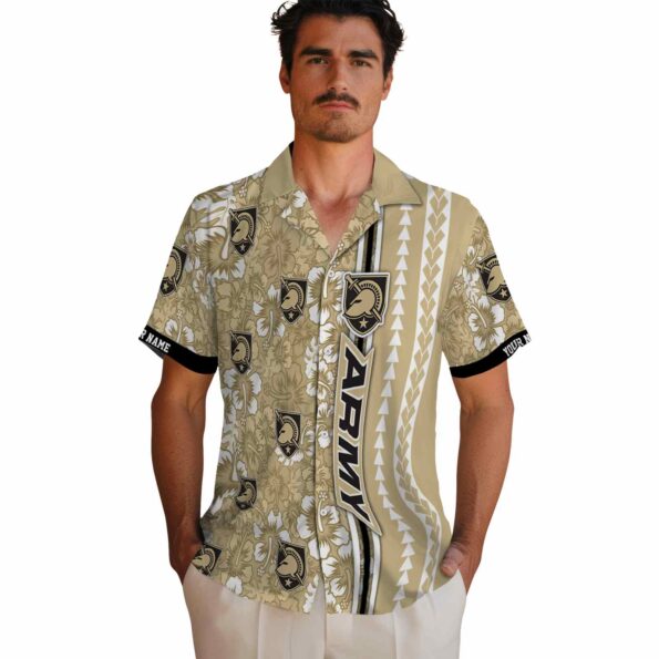 customized army black knights hibiscus arrows gold white hawaiian shirt fashion forward