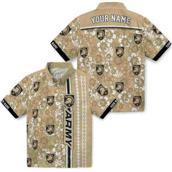 customized army black knights hibiscus arrows gold white hawaiian shirt high quality