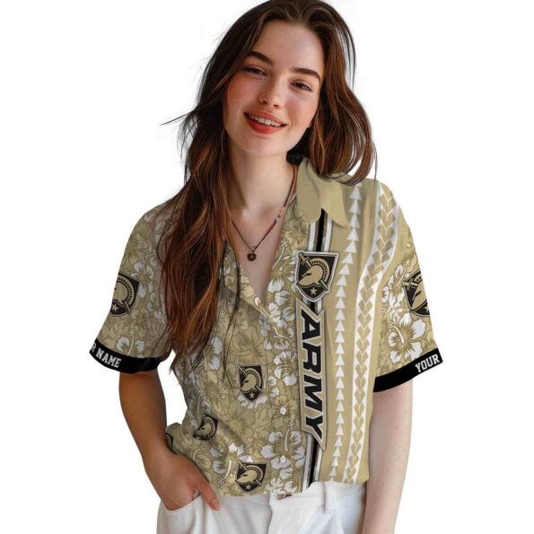 customized army black knights hibiscus arrows gold white hawaiian shirt latest model
