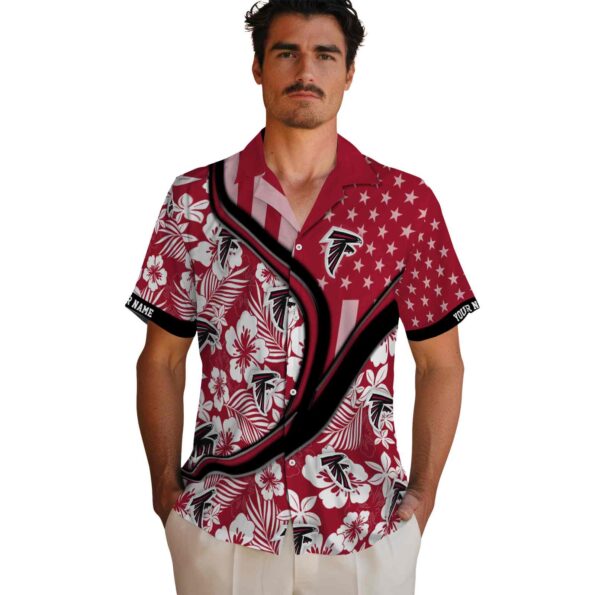 customized atlanta falcons floral wave red white hawaiian shirt fashion forward