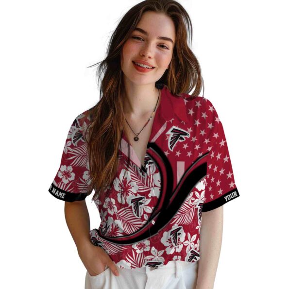customized atlanta falcons floral wave red white hawaiian shirt latest model