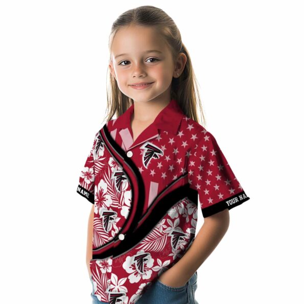 customized atlanta falcons floral wave red white hawaiian shirt premium grade
