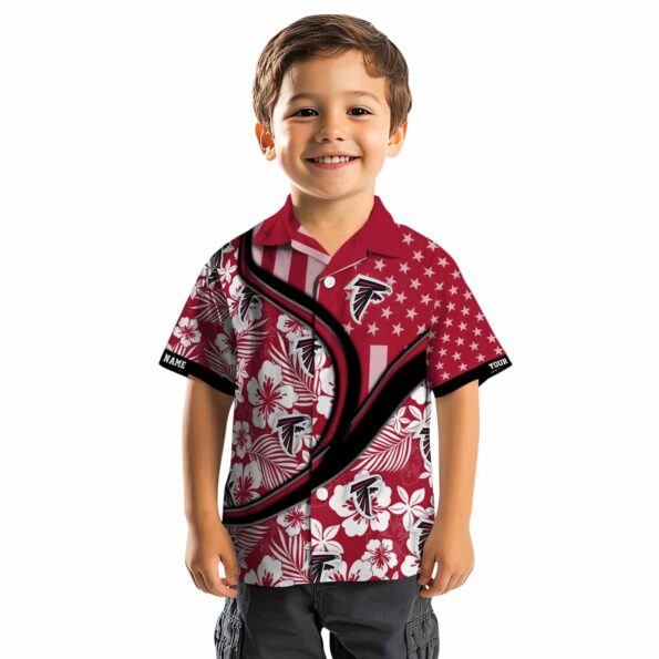 customized atlanta falcons floral wave red white hawaiian shirt top rated