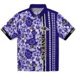 Baltimore Ravens Hawaiian Shirt - Customized Hibiscus Arrows Purple White 1 customized-baltimore-ravens-hibiscus-arrows-purple-white-hawaiian-shirt-best-selling