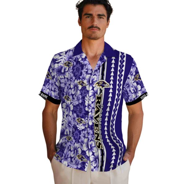 customized-baltimore-ravens-hibiscus-arrows-purple-white-hawaiian-shirt-fashion-forward customized baltimore ravens hibiscus arrows purple white hawaiian shirt fashion forward