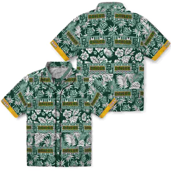 customized baylor bears tribal stripes green white hawaiian shirt high quality