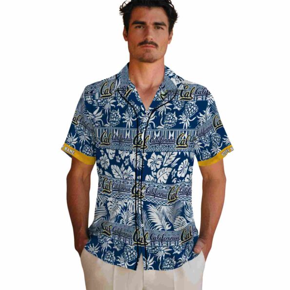 customized california golden bears tribal stripes blue white hawaiian shirt fashion forward