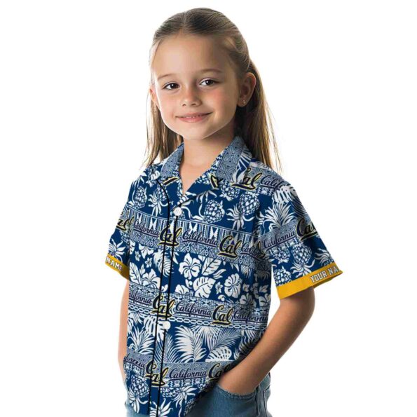 customized california golden bears tribal stripes blue white hawaiian shirt premium grade