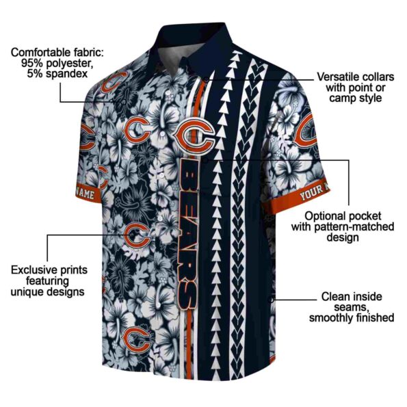 customized chicago bears hibiscus arrows blue white hawaiian shirt new arrival
