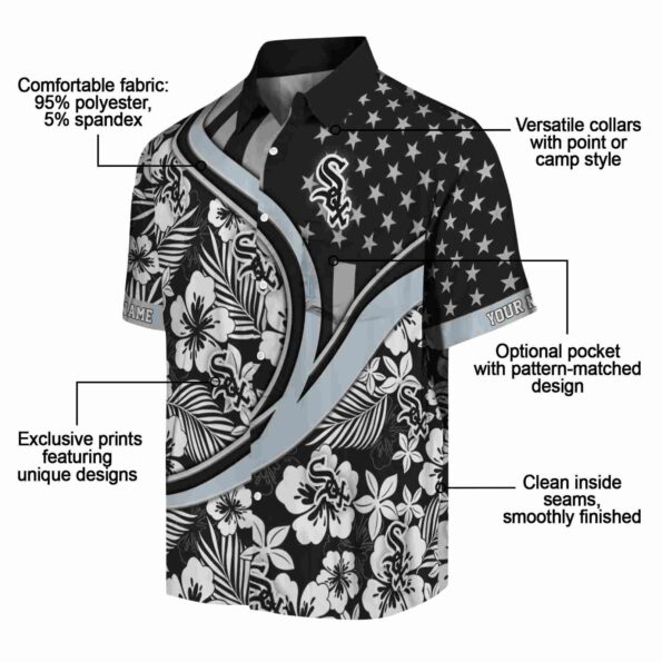 customized-chicago-white-sox-floral-wave-black-white-hawaiian-shirt-new-arrival customized chicago white sox floral wave black white hawaiian shirt new arrival