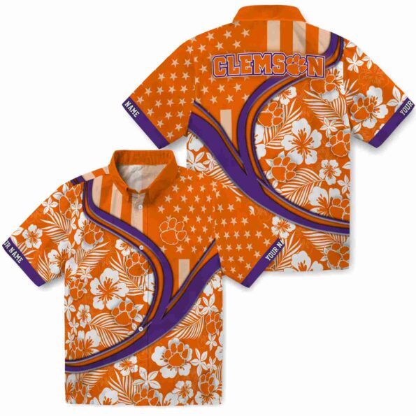 customized-clemson-tigers-floral-wave-orange-white-hawaiian-shirt-high-quality customized clemson tigers floral wave orange white hawaiian shirt high quality