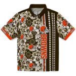 Cleveland Browns Hawaiian Shirt - Customized Hibiscus Arrows Brown White 1 customized-cleveland-browns-hibiscus-arrows-brown-white-hawaiian-shirt-best-selling