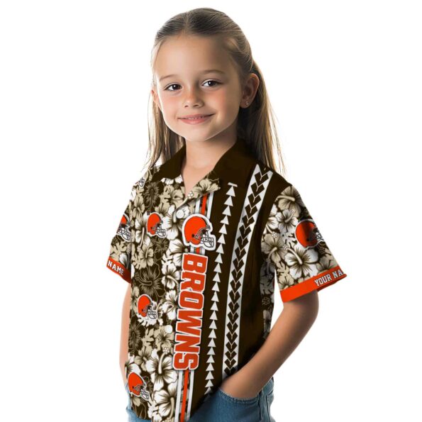 customized cleveland browns hibiscus arrows brown white hawaiian shirt premium grade