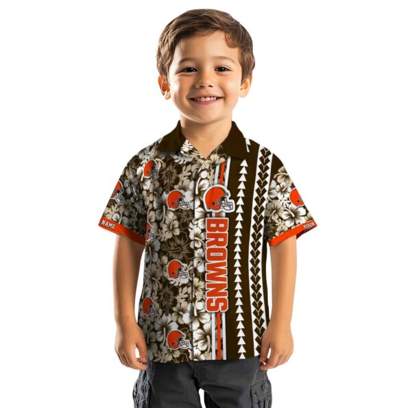 customized cleveland browns hibiscus arrows brown white hawaiian shirt top rated