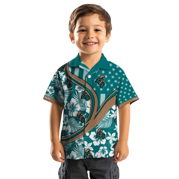 customized coastal carolina chanticleers floral wave green white hawaiian shirt top rated