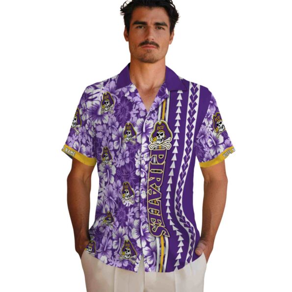 customized-east-carolina-pirates-hibiscus-arrows-purple-white-hawaiian-shirt-fashion-forward customized east carolina pirates hibiscus arrows purple white hawaiian shirt fashion forward