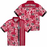 customized-georgia-bulldogs-hibiscus-arrows-red-white-hawaiian-shirt-best-selling