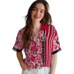 customized-georgia-bulldogs-hibiscus-arrows-red-white-hawaiian-shirt-best-selling