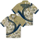 customized-georgia-tech-yellow-jackets-floral-wave-gold-white-hawaiian-shirt-best-selling