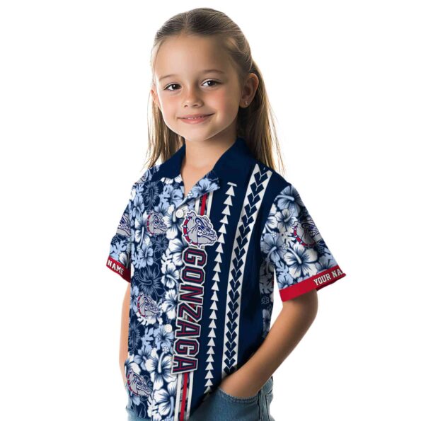 customized-gonzaga-bulldogs-hibiscus-arrows-blue-white-hawaiian-shirt-premium-grade customized gonzaga bulldogs hibiscus arrows blue white hawaiian shirt premium grade