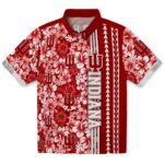 Indiana Hoosiers Hawaiian Shirt - Customized Hibiscus Arrows Red White 1 customized-indiana-hoosiers-hibiscus-arrows-red-white-hawaiian-shirt-best-selling