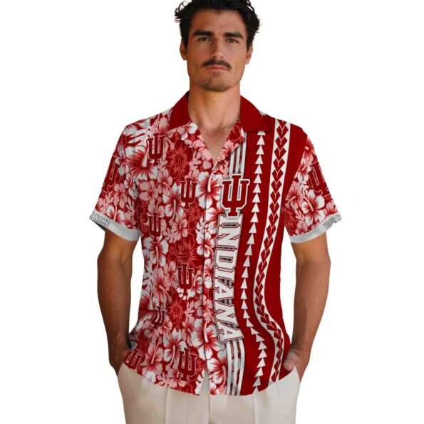 customized-indiana-hoosiers-hibiscus-arrows-red-white-hawaiian-shirt-fashion-forward customized indiana hoosiers hibiscus arrows red white hawaiian shirt fashion forward