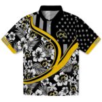 Iowa Hawkeyes Hawaiian Shirt - Customized Floral Wave Black White 1 customized-iowa-hawkeyes-floral-wave-black-white-hawaiian-shirt-best-selling