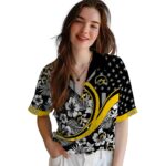 customized-iowa-hawkeyes-floral-wave-black-white-hawaiian-shirt-best-selling