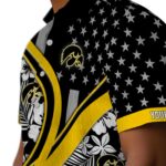 customized-iowa-hawkeyes-floral-wave-black-white-hawaiian-shirt-best-selling