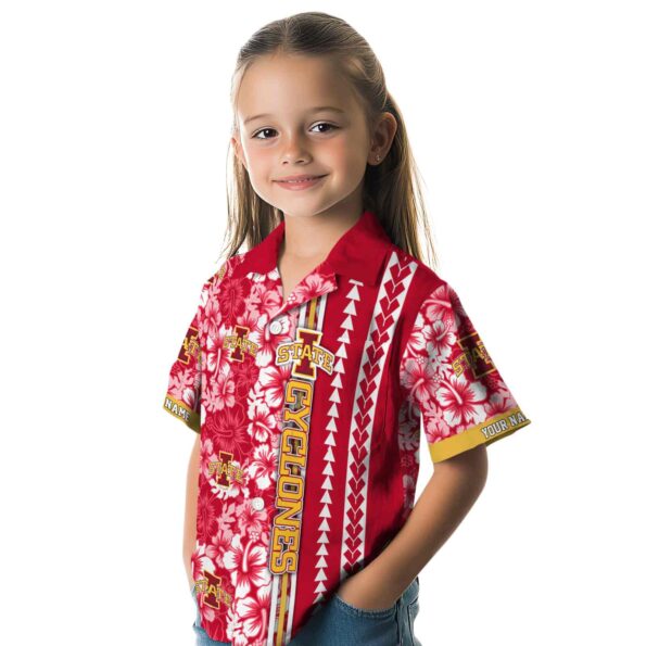 customized iowa state cyclones hibiscus arrows red white hawaiian shirt premium grade