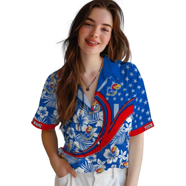 customized-kansas-jayhawks-floral-wave-blue-white-hawaiian-shirt-latest-model customized kansas jayhawks floral wave blue white hawaiian shirt latest model