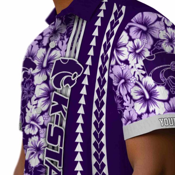 customized kansas state wildcats hibiscus arrows purple white hawaiian shirt trendy