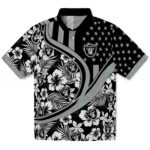 Las Vegas Raiders Hawaiian Shirt - Customized Floral Wave Black White 1 customized-las-vegas-raiders-floral-wave-black-white-hawaiian-shirt-best-selling