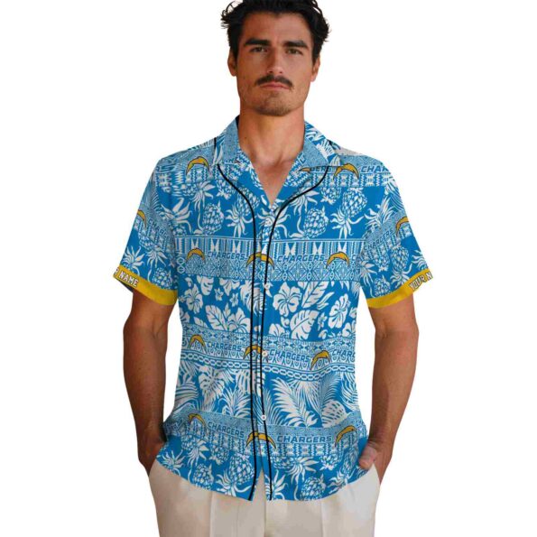 customized-los-angeles-chargers-tribal-stripes-blue-white-hawaiian-shirt-fashion-forward customized los angeles chargers tribal stripes blue white hawaiian shirt fashion forward