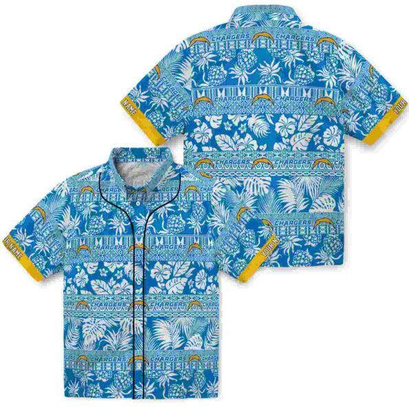 customized-los-angeles-chargers-tribal-stripes-blue-white-hawaiian-shirt-high-quality customized los angeles chargers tribal stripes blue white hawaiian shirt high quality