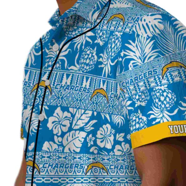 customized-los-angeles-chargers-tribal-stripes-blue-white-hawaiian-shirt-trendy customized los angeles chargers tribal stripes blue white hawaiian shirt trendy
