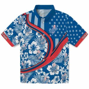 Customized Los Angeles Dodgers Floral Wave Blue White Hawaiian Shirt