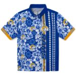 Los Angeles Rams Hawaiian Shirt - Customized Hibiscus Arrows Blue White 1 customized-los-angeles-rams-hibiscus-arrows-blue-white-hawaiian-shirt-best-selling