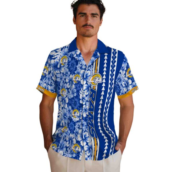 customized-los-angeles-rams-hibiscus-arrows-blue-white-hawaiian-shirt-fashion-forward customized los angeles rams hibiscus arrows blue white hawaiian shirt fashion forward
