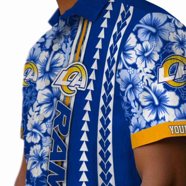 customized-los-angeles-rams-hibiscus-arrows-blue-white-hawaiian-shirt-trendy customized los angeles rams hibiscus arrows blue white hawaiian shirt trendy