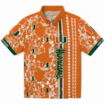 Miami Hurricanes Hawaiian Shirt - Customized Hibiscus Arrows Orange White 1 customized-miami-hurricanes-hibiscus-arrows-orange-white-hawaiian-shirt-best-selling
