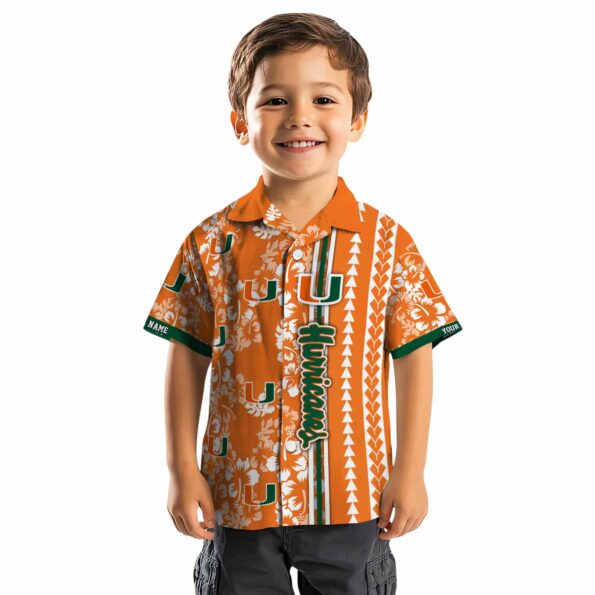 customized miami hurricanes hibiscus arrows orange white hawaiian shirt top rated