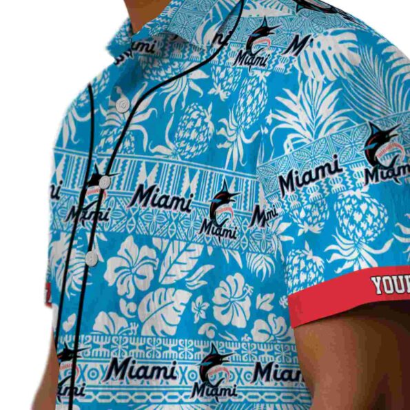 customized-miami-marlins-tribal-stripes-blue-white-hawaiian-shirt-trendy customized miami marlins tribal stripes blue white hawaiian shirt trendy